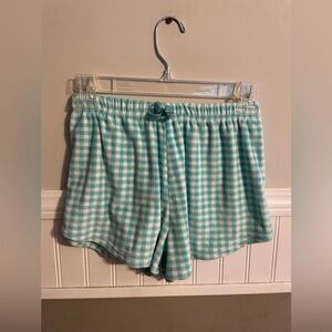 Plaid Fuzzy Pajama Sleep Shorts Size Junior Small (3-5)